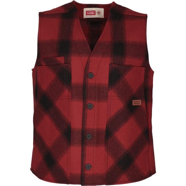 Bttn Vest - Lt Red/blk Pld