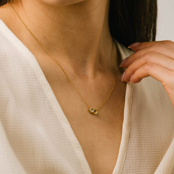 Luma Gemstone Necklace - Lemon Quartz + White Topaz