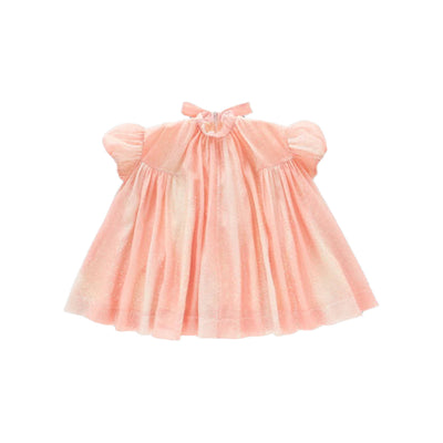 Tent Dress with Puff Sleeves - Pink