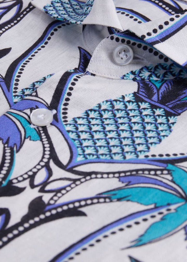 Phineas Cole Printed Linen Sport Shirt - Lavender