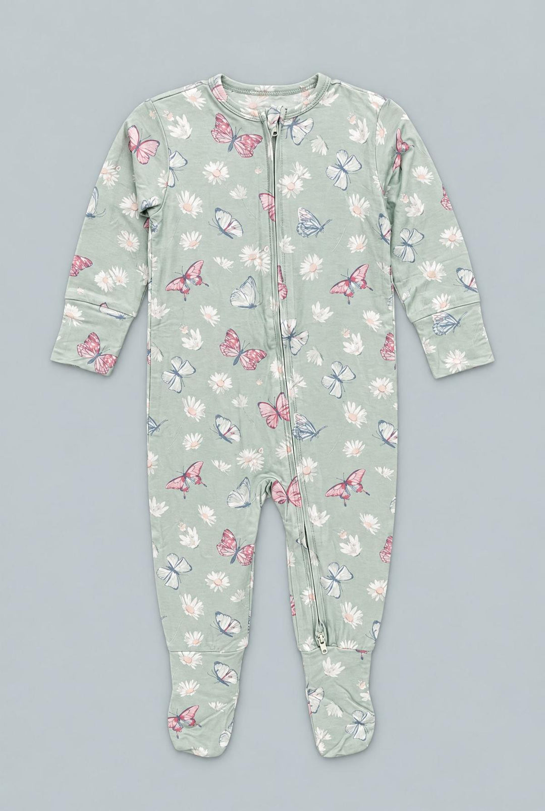 Butterfly Daisy Bamboo Convertible Romper - Butterfly Daisy Mint
