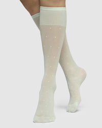 Doris Dots Knee-Highs - Light Green