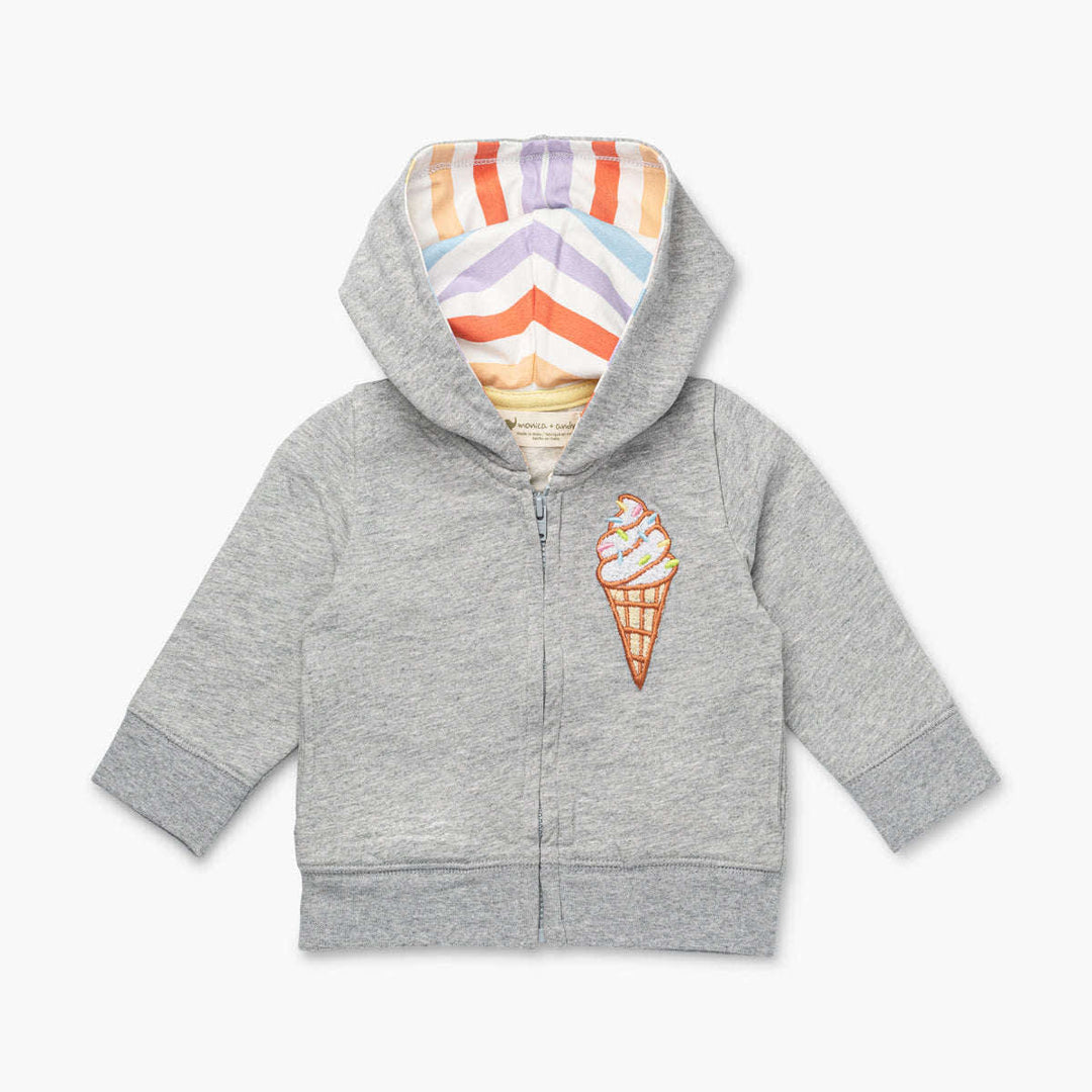 Embroidered Zip-Up Hoodie - Rainbow Sprinkles