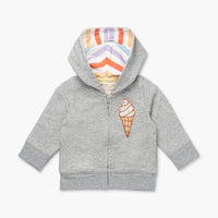Embroidered Zip-Up Hoodie - Rainbow Sprinkles