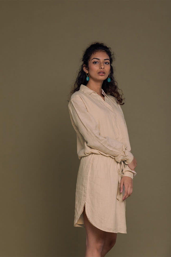 Meet Me By The Cliff Dress - Neutral Beige