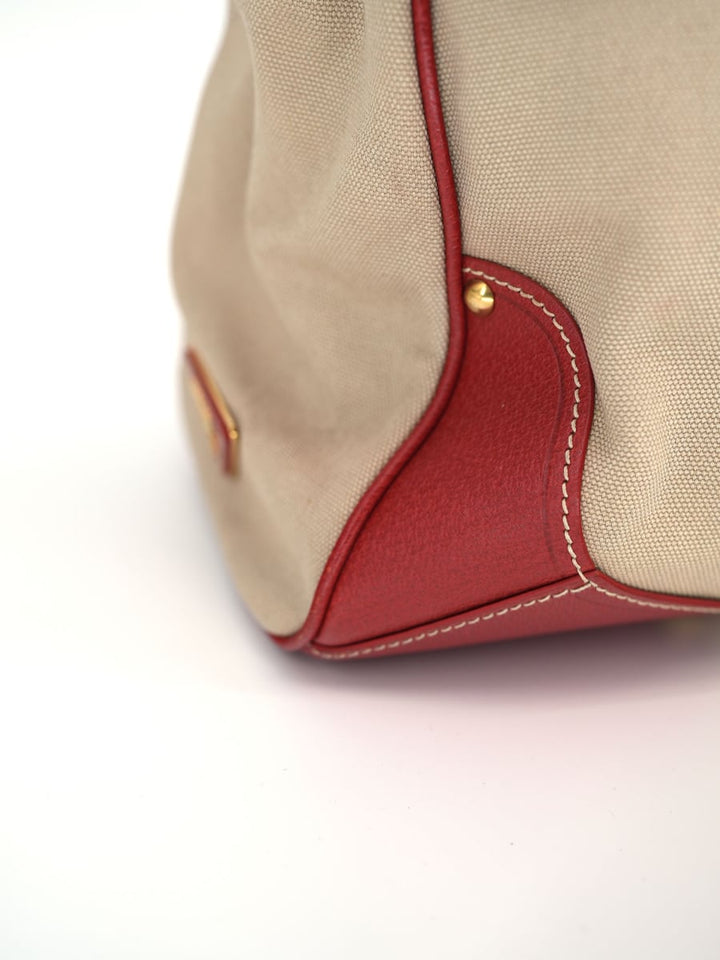 Pre-Owned Prada Canvass Cinghiale with Trimmed Canapa Handles