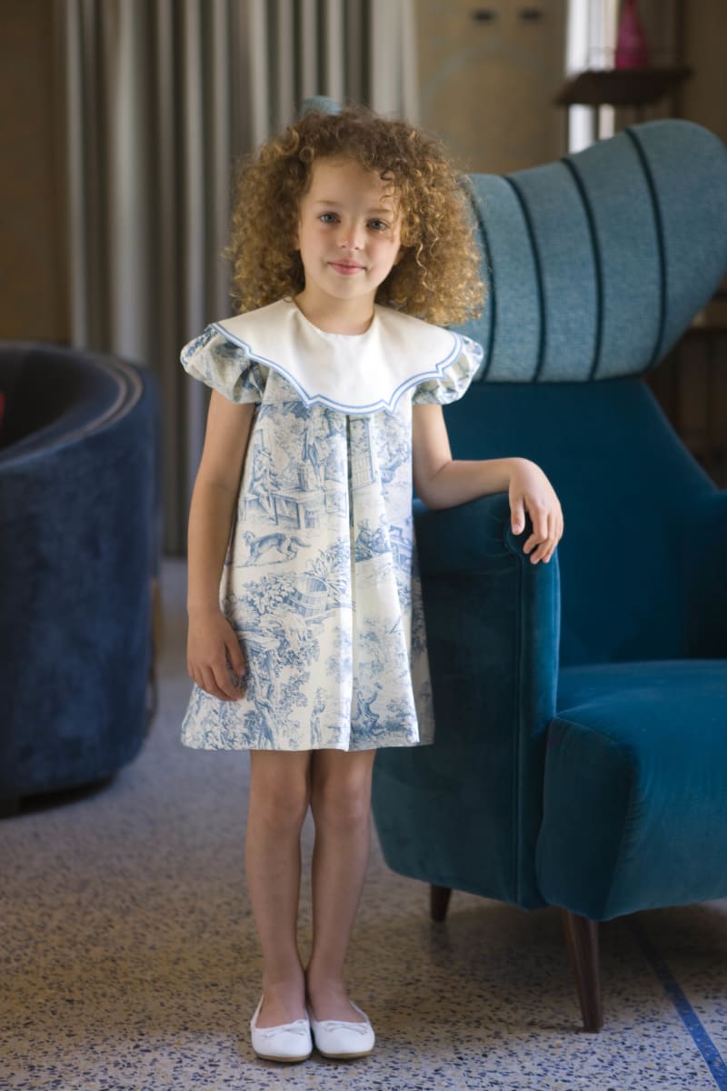 Federica - Light Blue Toile De Youy