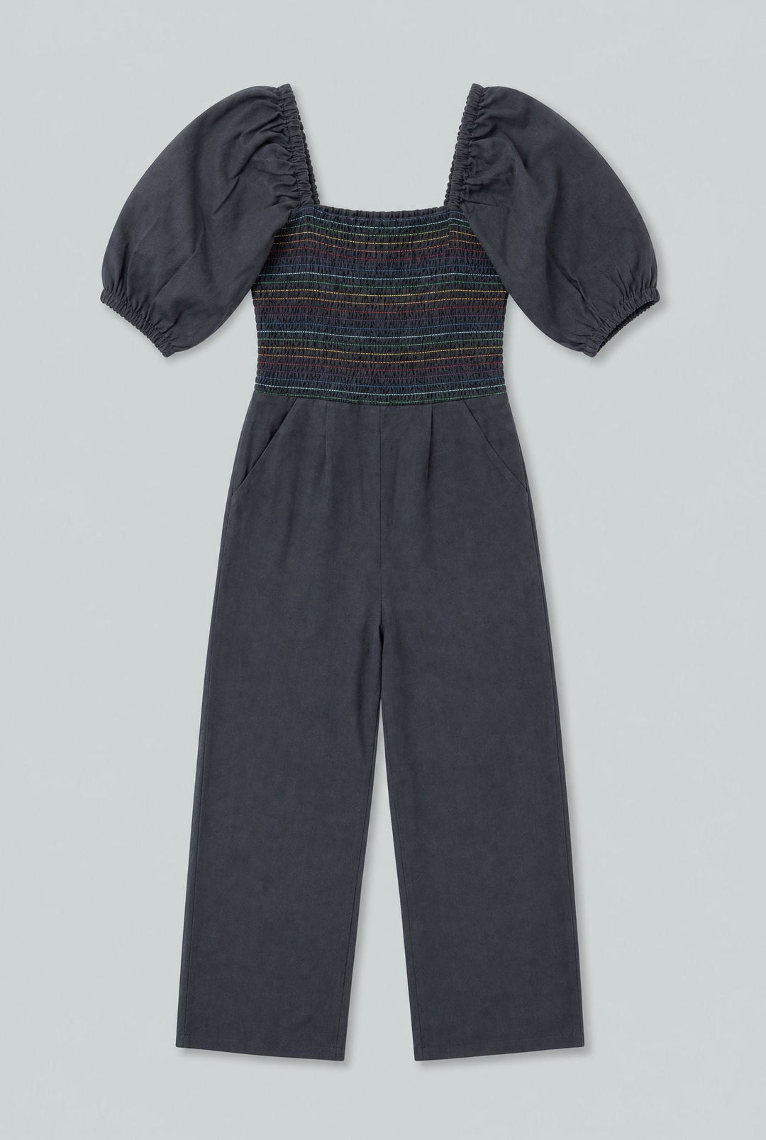 Mattie Smocked Jumpsuit - Black