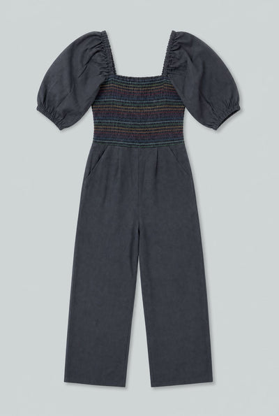 Mattie Smocked Jumpsuit - Black