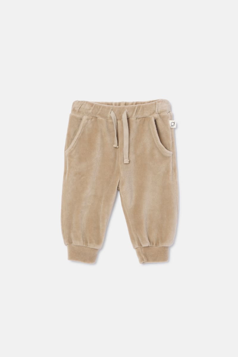 Velour Baby Pants - Beige