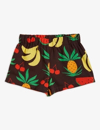 Fruits Aop Woven Shorts - Brown