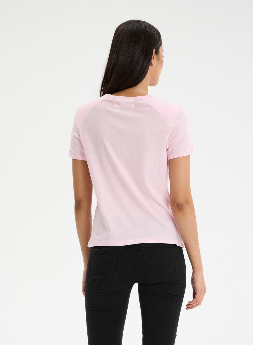 Franny Shoulder Pad T-Shirt - Candy Pink