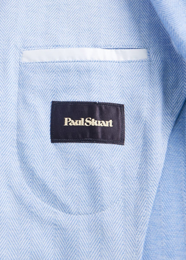 Herringbone Cotton Jersey Jacket - Light Blue