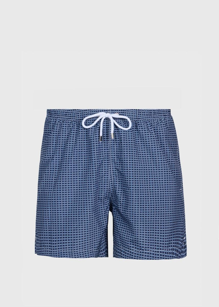 Abstract Circle Swim Trunk - Navy