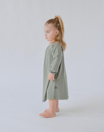 Sweetheart Dress - Olive Green Rib