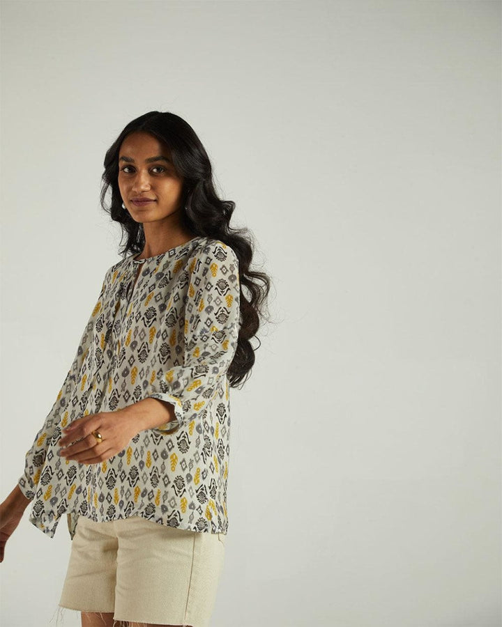 A Summer Escape Top - Ikat Gardens
