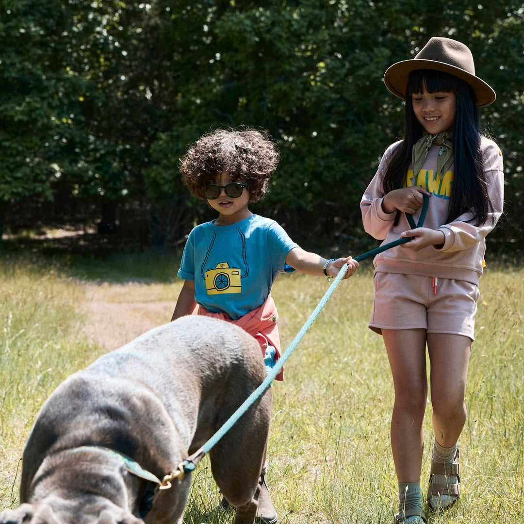 Recycled Cotton Sepia Cropped Girl Shorts - Sepia Rose