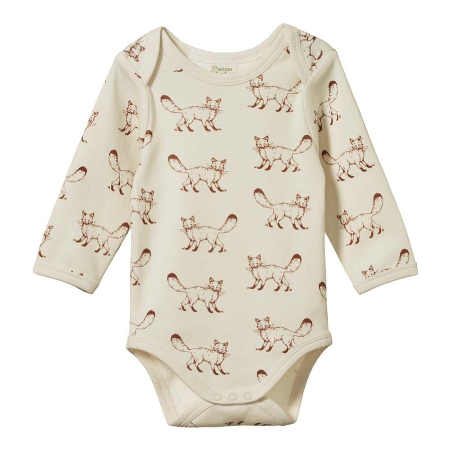 Long Sleeve Bodysuit - Fox Print Bodysuits + Onesies Nature Baby 