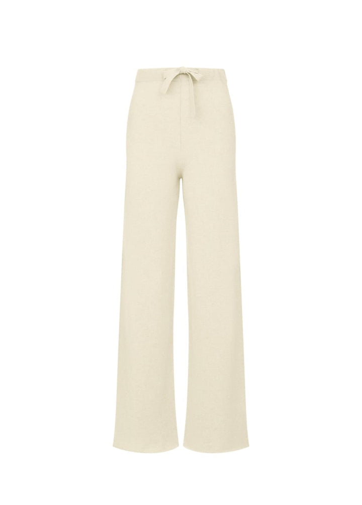 Amaya | Cashmere Wide Leg Trousers - Cream