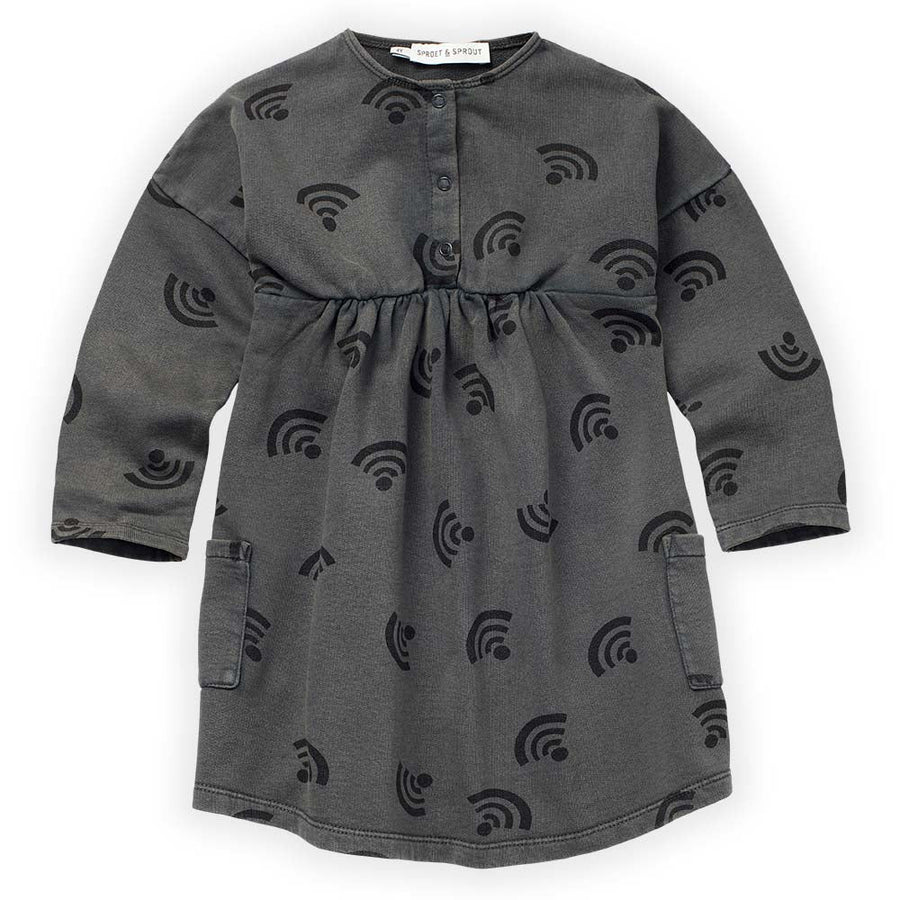 Wifi Print Dress - Asphalt - Dresses