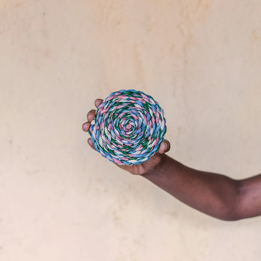 Raffia Woven Coasters - 6 Pieces - Rainbow