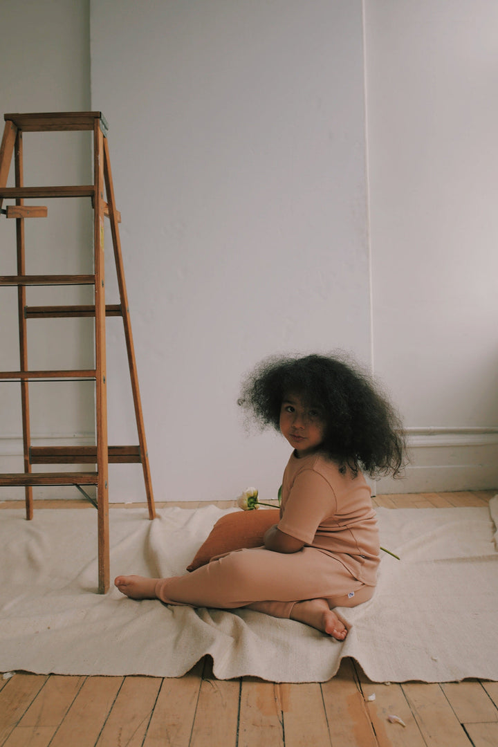 Organic Pima Cotton Kids Lounge Pants - Pink