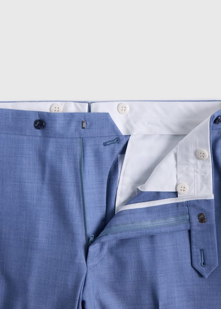 Mid Blue All Year Wool Suit - Mid Blue