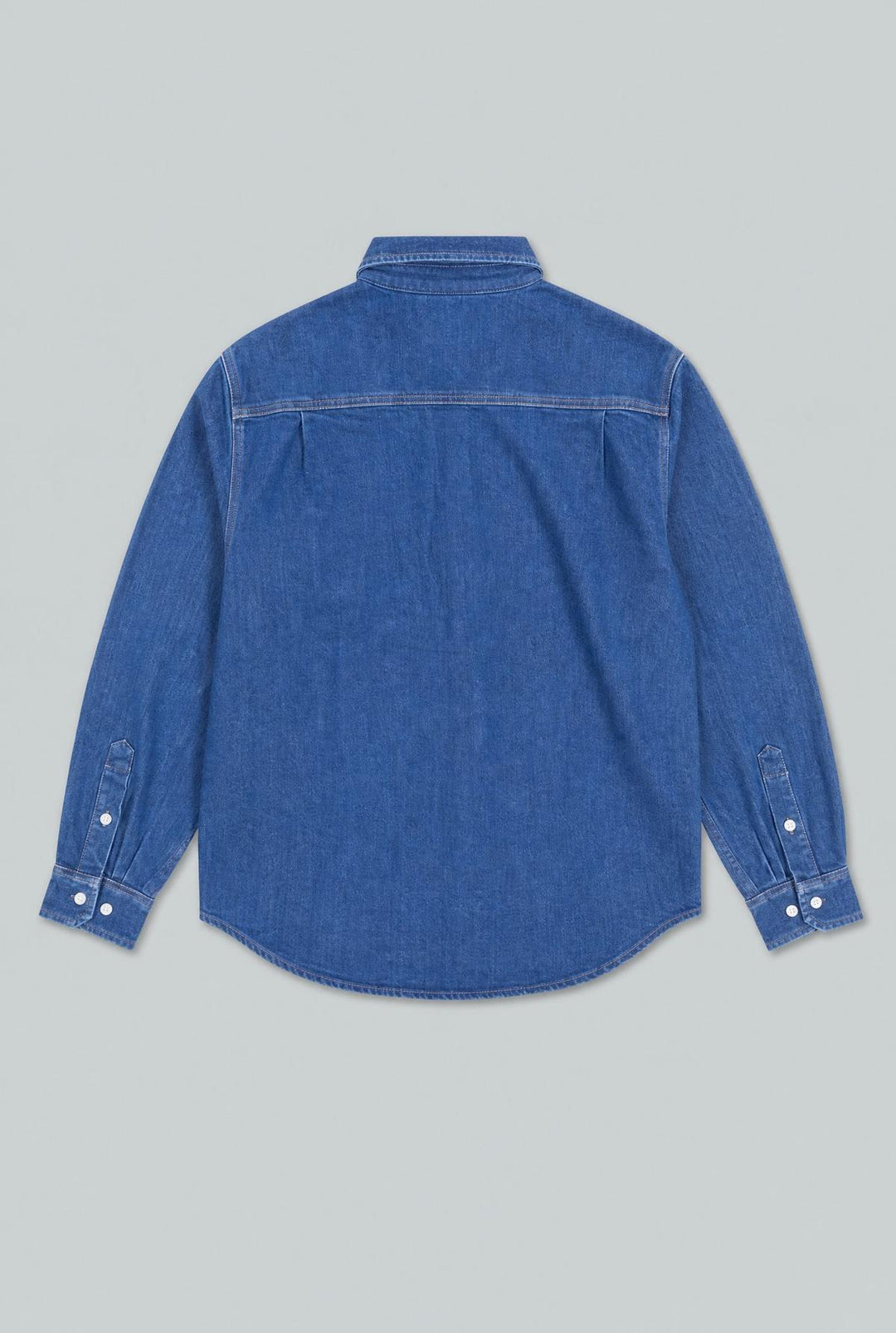 Denim Button Up Over Shirt - Indigo