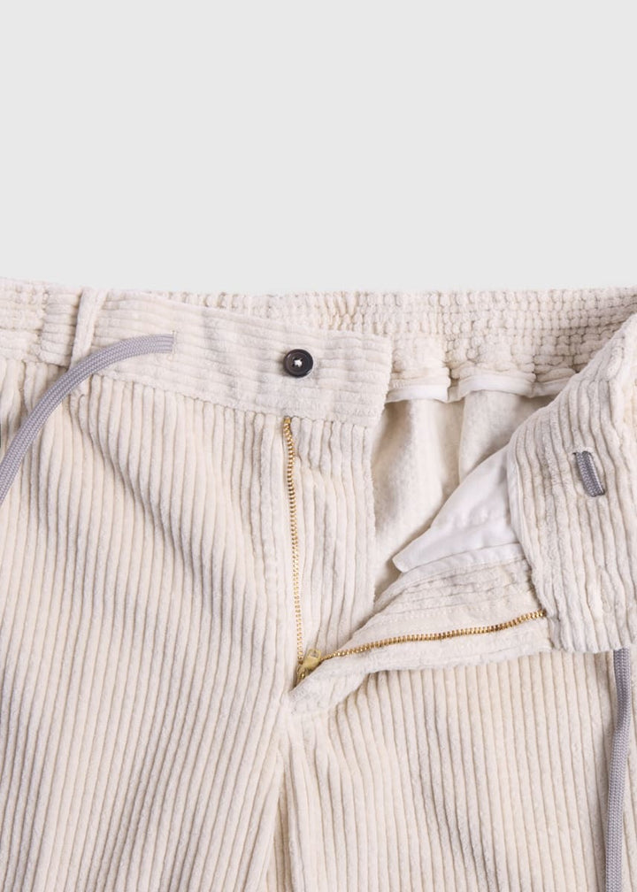 Cotton & Silk Garment Dyed Trouser - Ivory