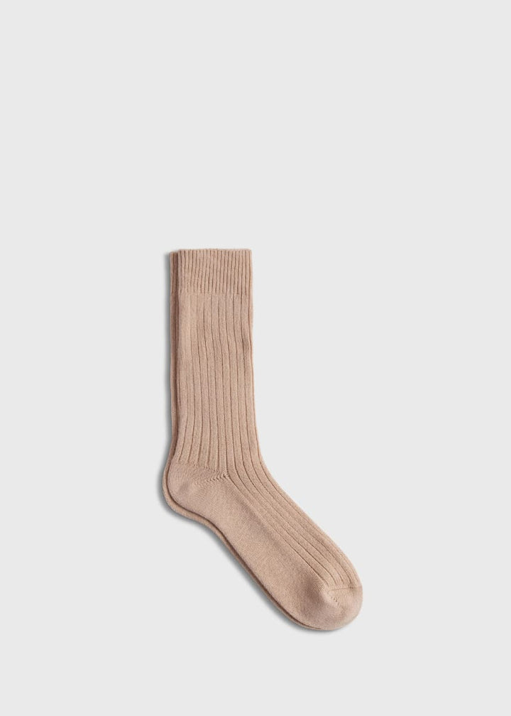 Ribbed Sport Crew Sock - Tan