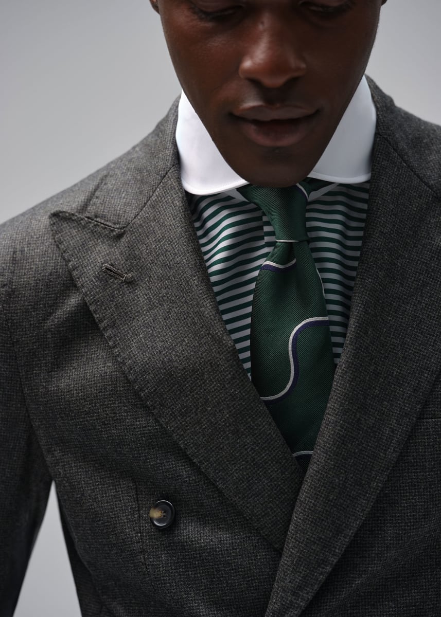 3 Tone Wave Deco Woven - Green
