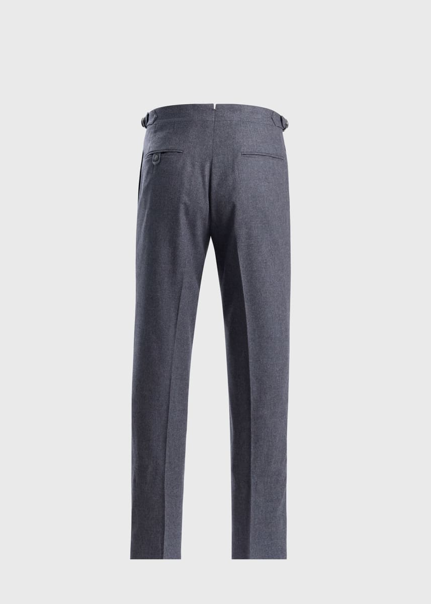 Wool Flannel Trouser - Mid Grey