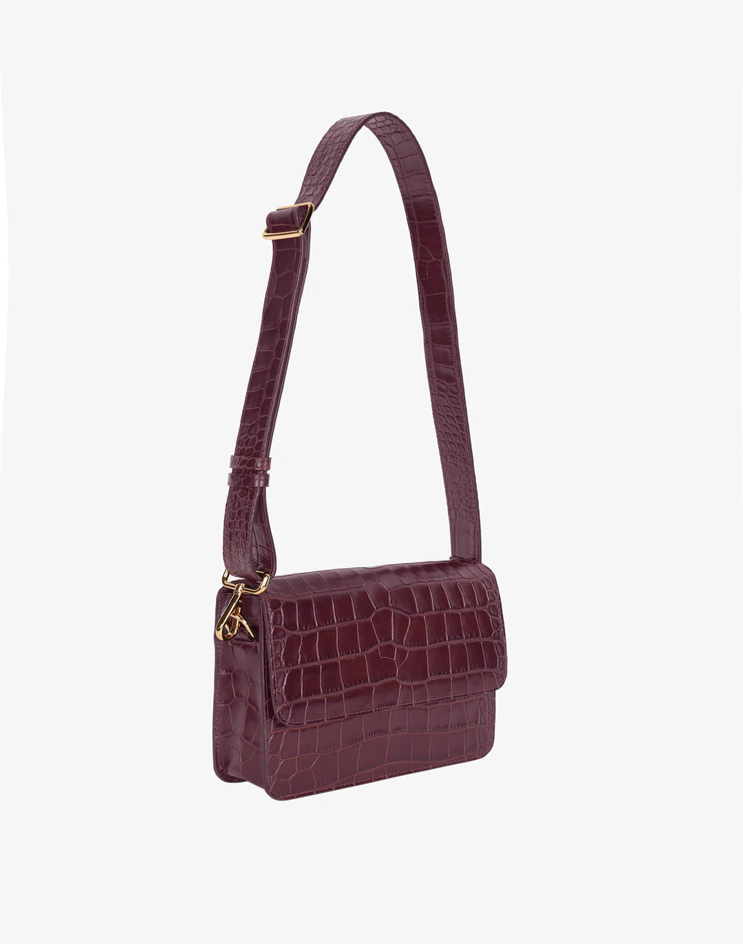 Luxe Cube Bag Burgundy Croco - Burgundy Croco