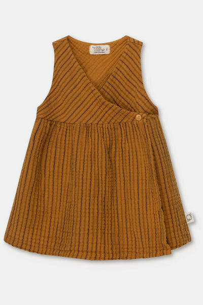 Gauze stripe wrap baby dress - Oil