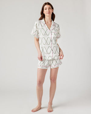 Birdie Pajama Shorts Set - Green