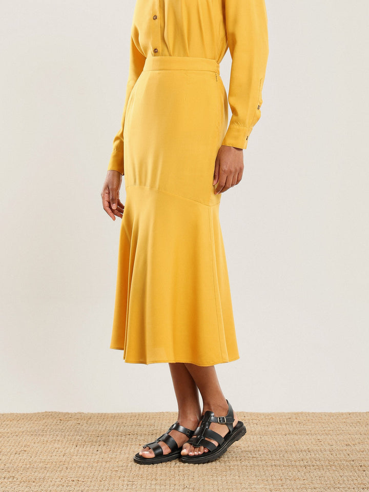 Tencel Flared Skirt - Honey
