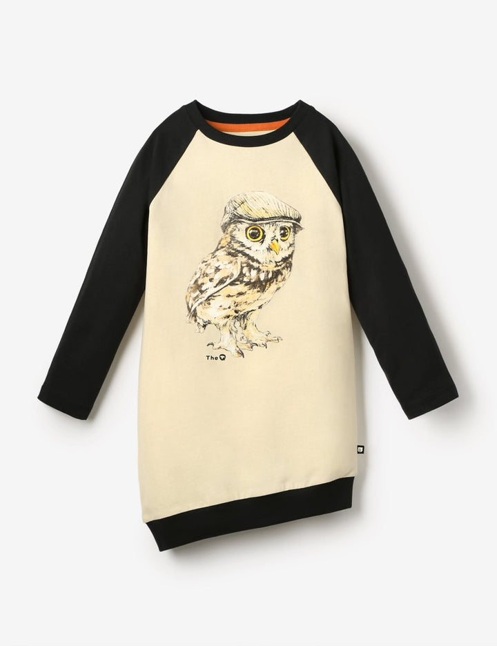 Organic Long Sleeve Asymmetric Tunic - Hatted Hootie