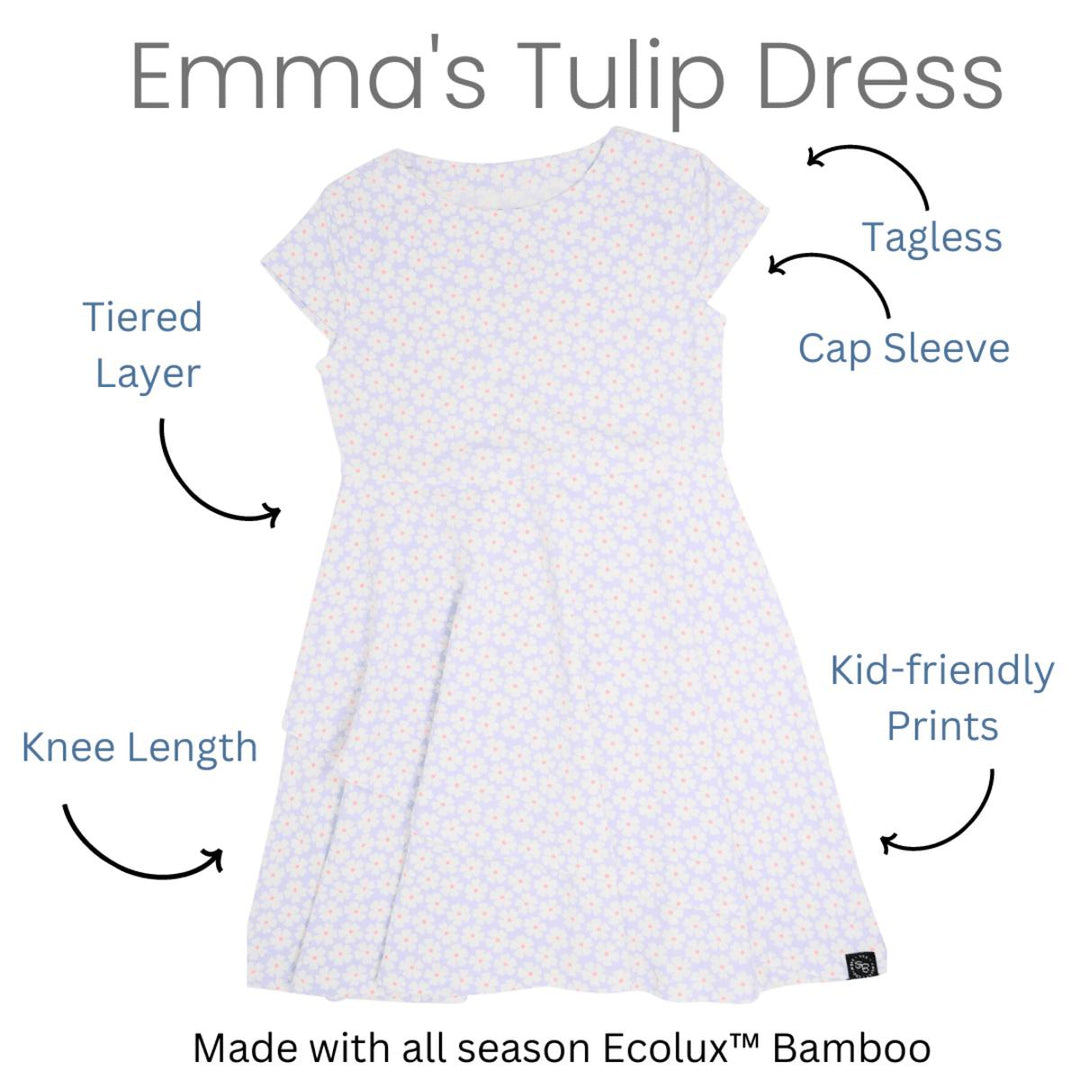 Emma's Tulip Dress - Purple Basketweave