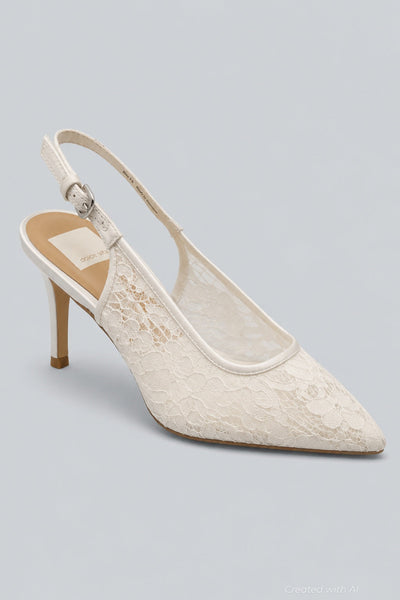 Yami Heels Lace - True White - 7.5 - Pumps
