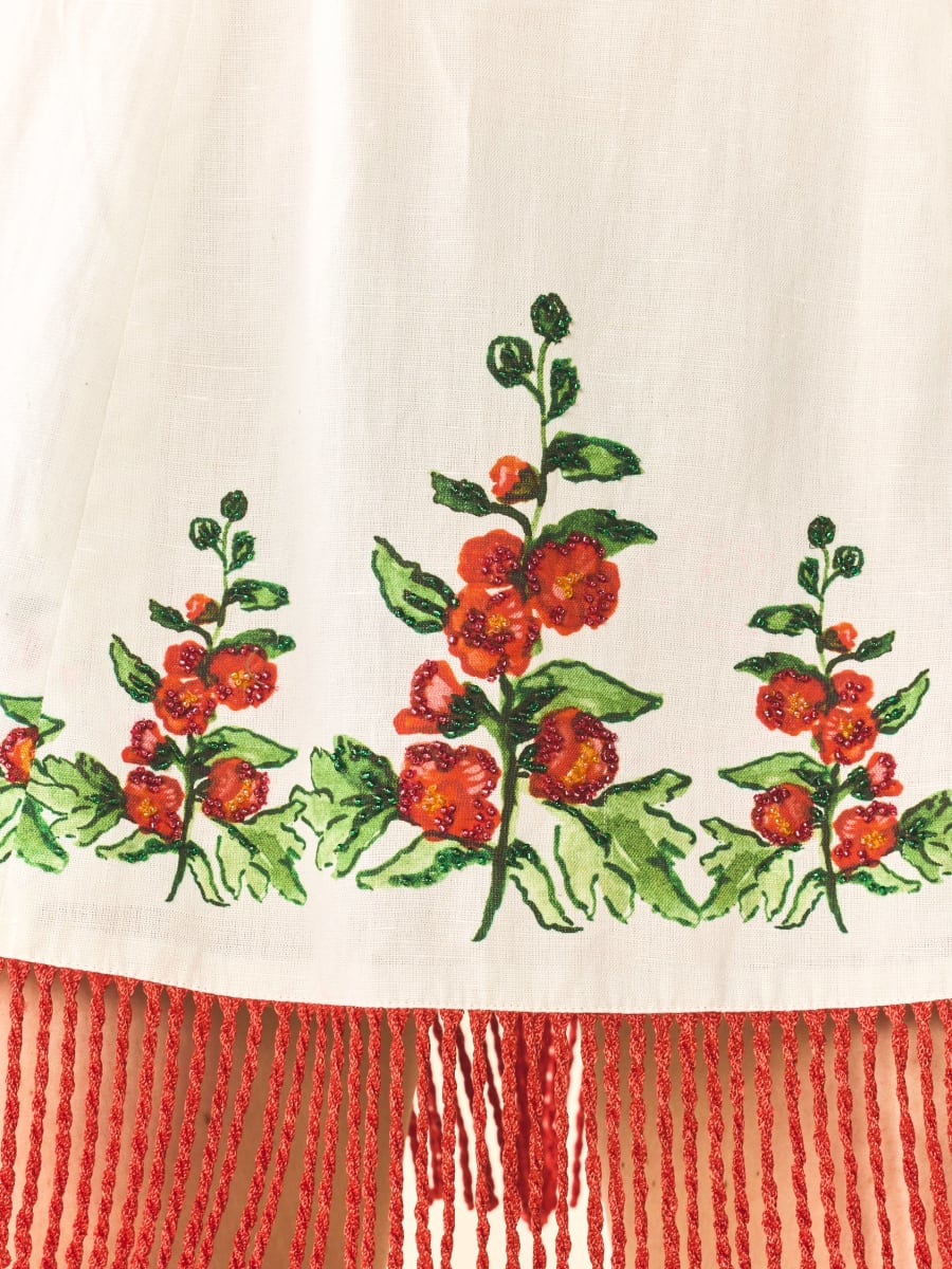 Sarah Bird Mini Dress x Larsen McDowell - White Larsen Watercolor