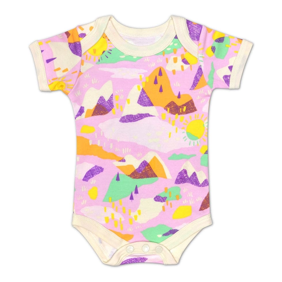 Essential Organic Onesie - Pink Mountain