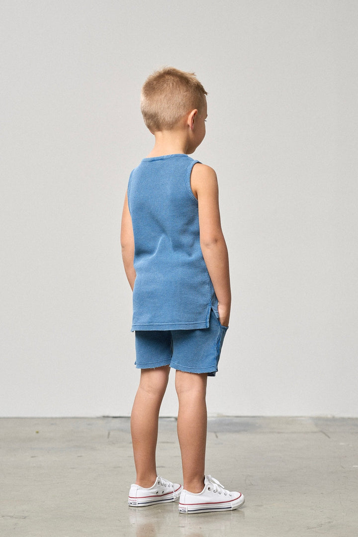 Waffle Tank - Blue