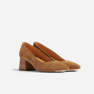 Fiorela Go-To Mid Heel - Taupe Suede