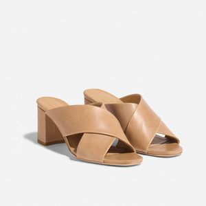 Carina Cross Strap Mule - Almond