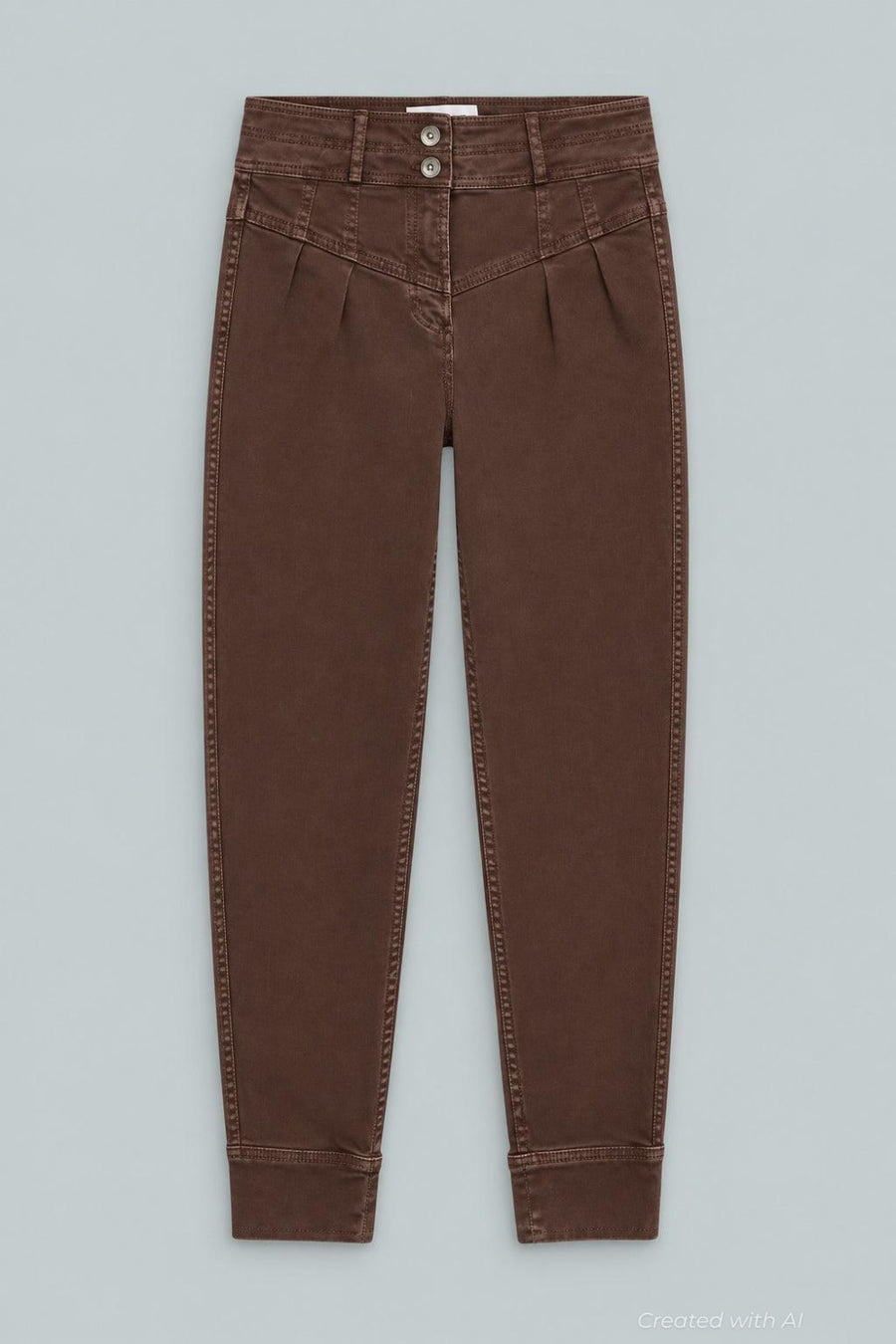Yoke Front Denim - Brown - Jeans