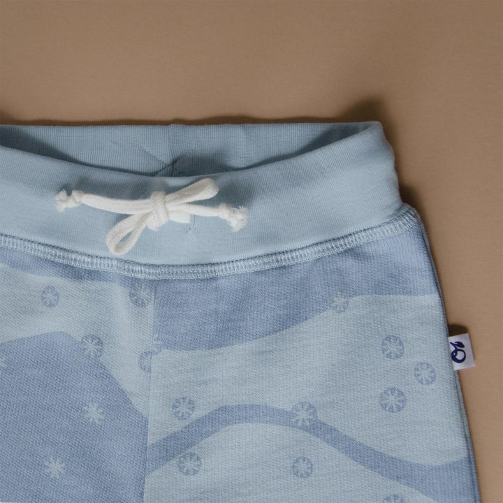 Organic Pima Cotton Sweatpants Snowy Andes - Blue