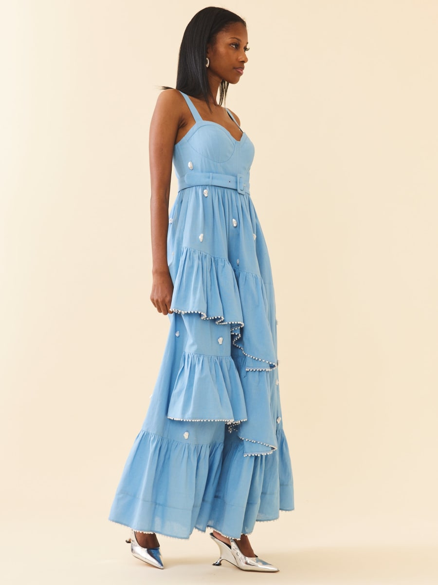 Reba Dress - Pearly Blue