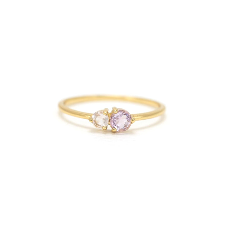 Luma Gemstone Ring - Amethyst + Rose Quartz