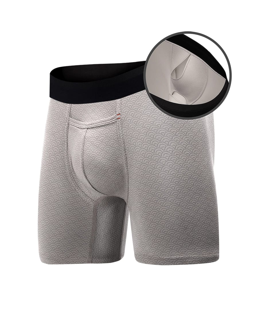 Luxe Paradise Pocket Boxer Brief Standard Fit - Gray Waves