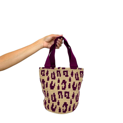 Mini Leopard With Straps - Burgundy